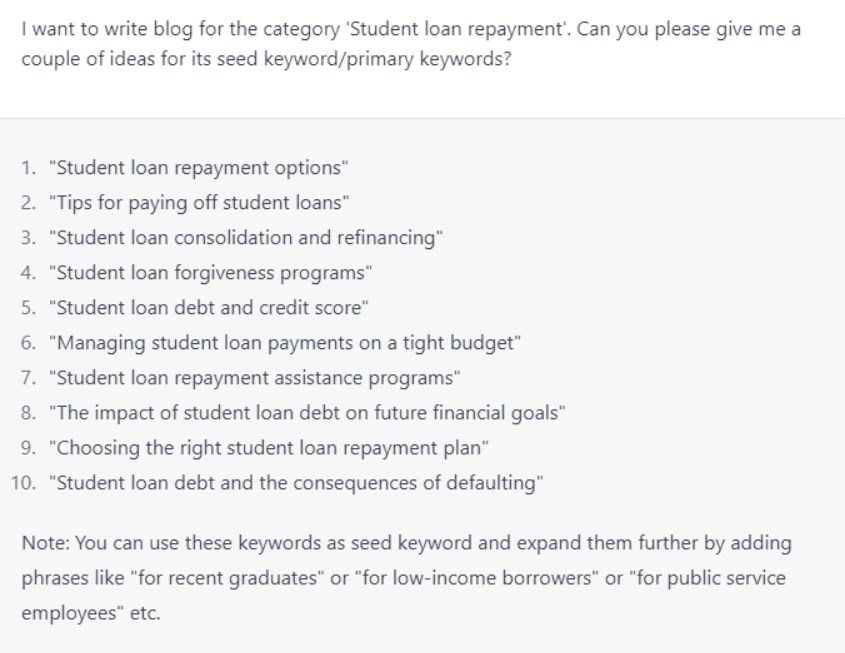 Student Loan Repayment Overview - ChatGPT For Keyword Research Student Loan Repayment Overview - ChatGPT For Keyword Research