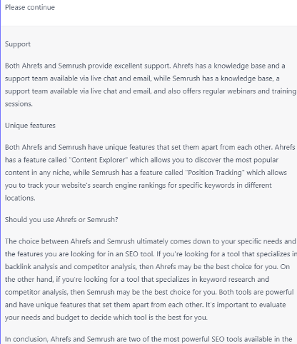 Tool Support and Features - ChatGPT For SEO