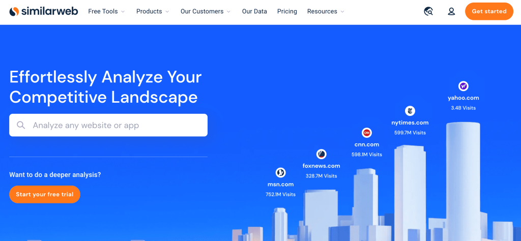 SimilarWeb homepage- Best Content Analysis Tools SimilarWeb homepage- Best Content Analysis Tools