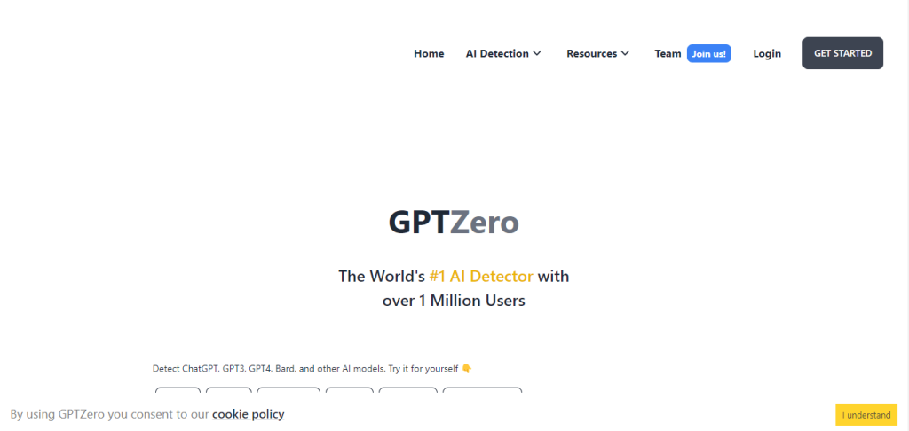 GPTZero official page