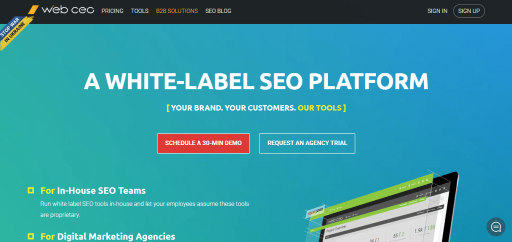 WebCEO’s White label SEO platform