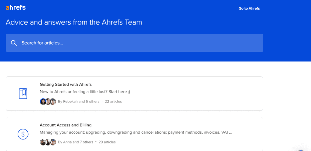 Ahrefs customer support