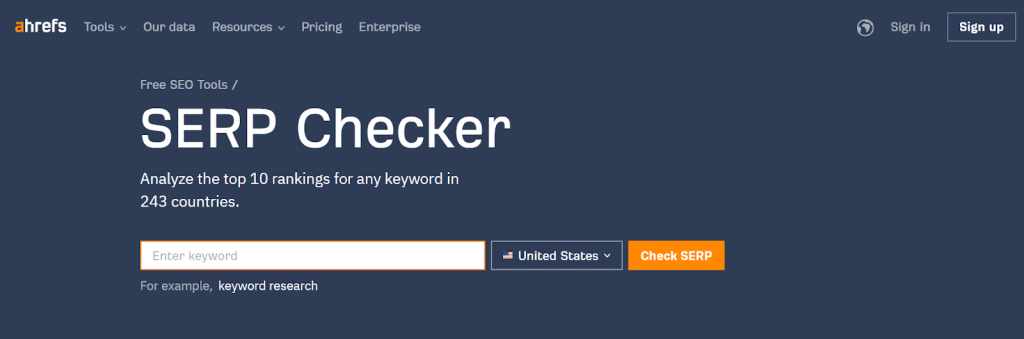 Ahrefs SERP Checker