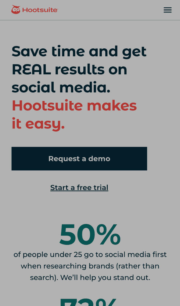 Hootsuite mobile view Hootsuite mobile view