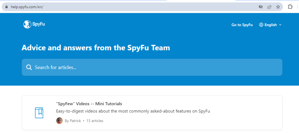 SpyFu mini tutorials SpyFu mini tutorials