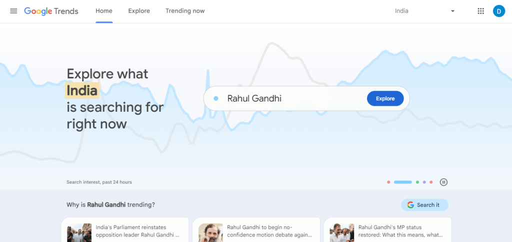 Google Trends official page