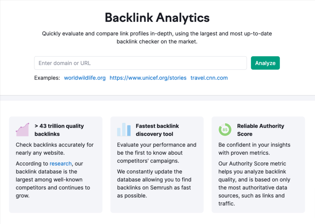 Semrush Backlinks Data